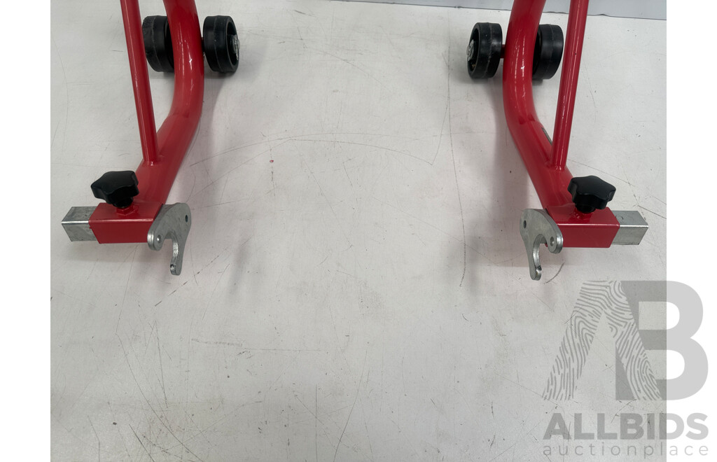 1x Garage Tuff - Aluminum Ramp (Load Cap 340Kg) + 2016 Torque Motorcycle Stand (250kg Cap)