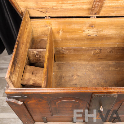 Antique Oak Elevated Church Dowry Chest