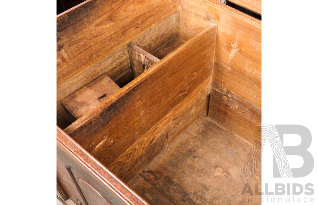 Antique Oak Elevated Church Dowry Chest