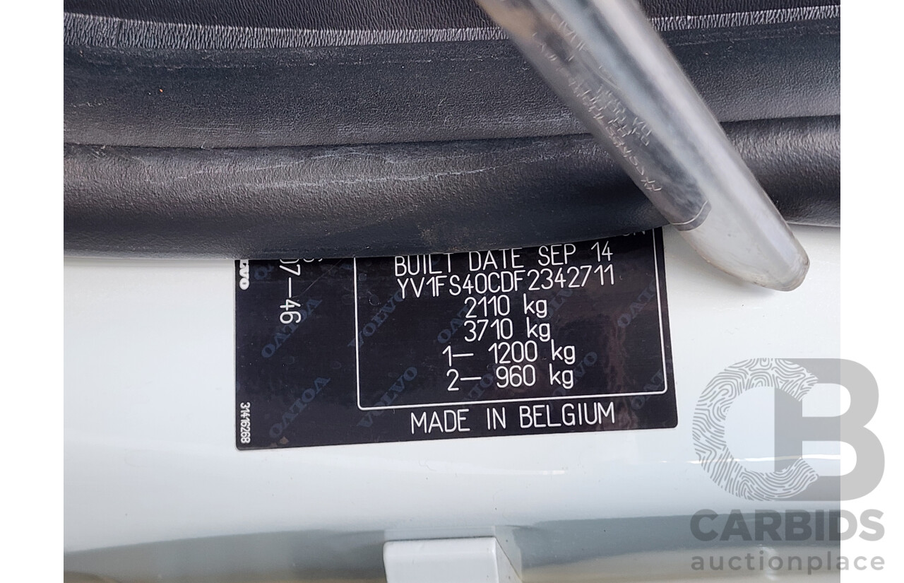 6/2015 Volvo S60 T5 Luxury F MY16 4d Sedan White 2.0L