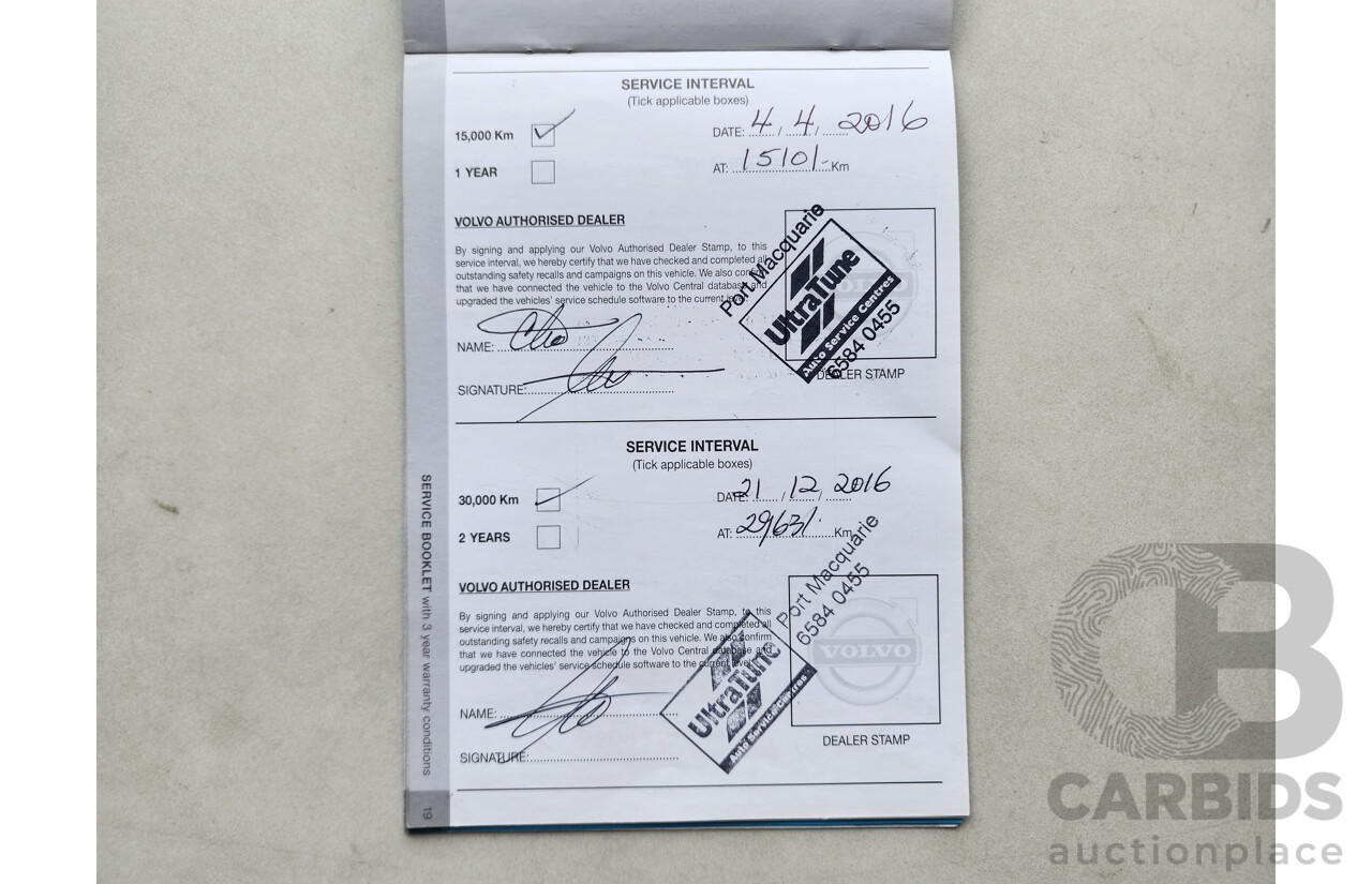 6/2015 Volvo S60 T5 Luxury F MY16 4d Sedan White 2.0L