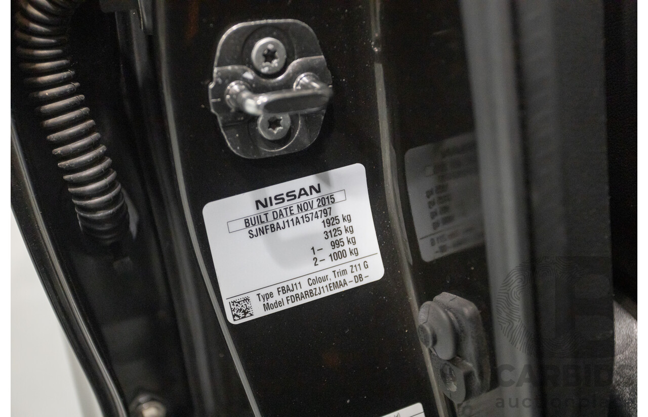 1/2016 Nissan Qashqai TI J11 4d Wagon Black Pearl Metallic 2.0L