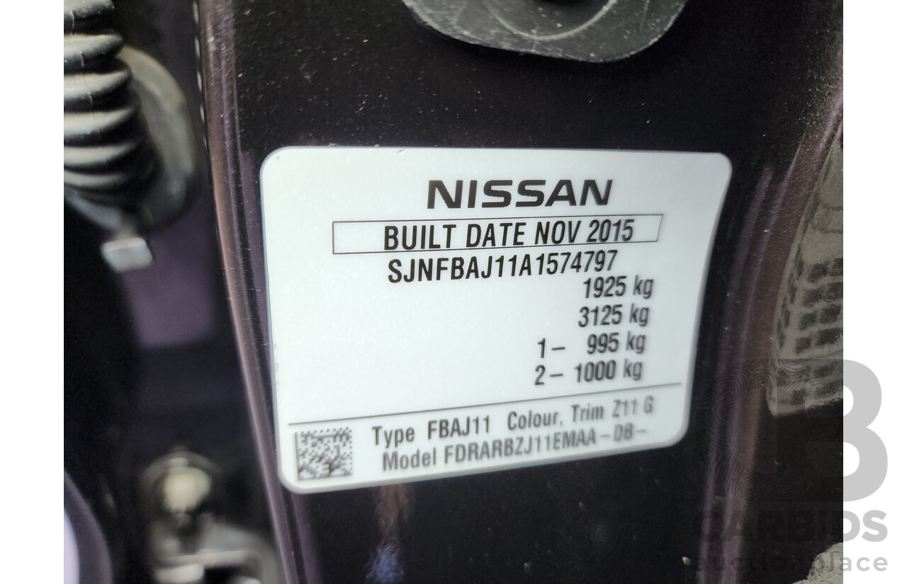 1/2016 Nissan Qashqai TI (4x2) J11 4d Wagon Black 2.0L