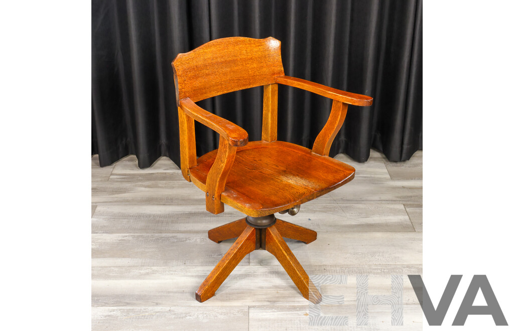 Art Deco Oak Desk Chair