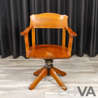 Art Deco Oak Desk Chair