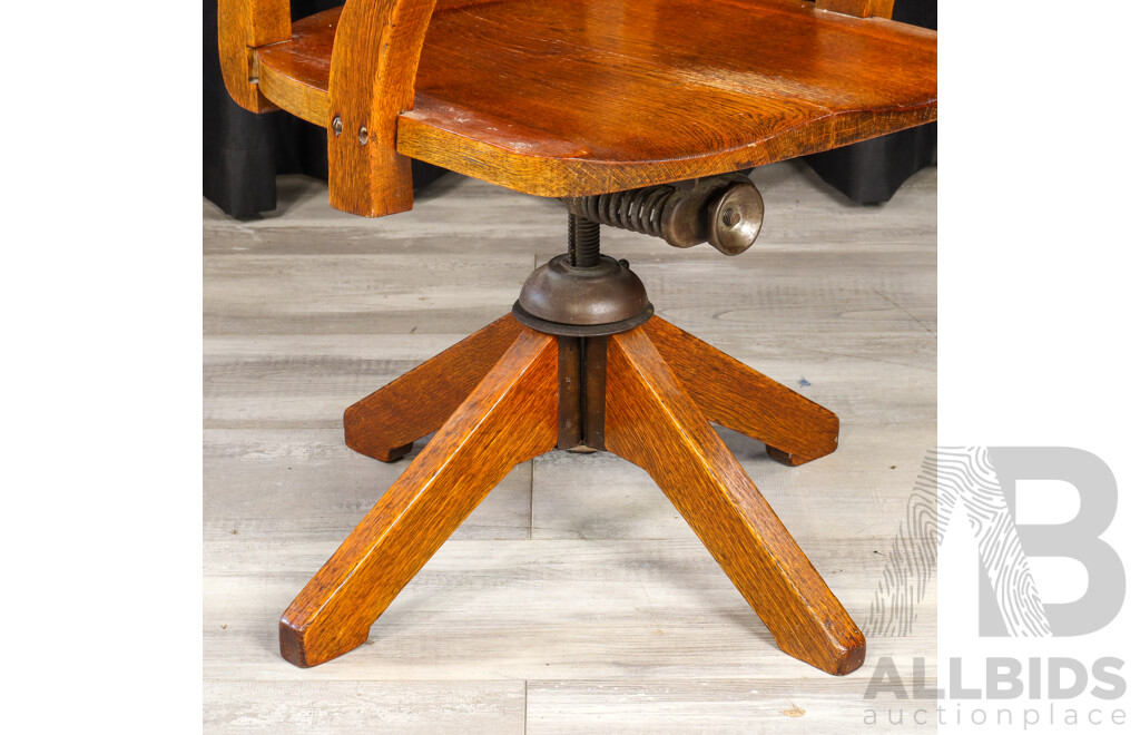 Art Deco Oak Desk Chair