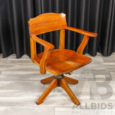 Art Deco Oak Desk Chair