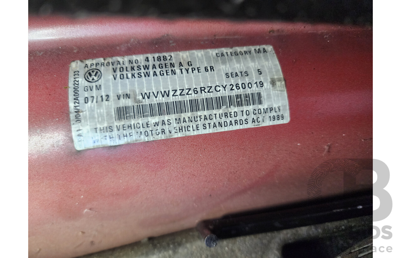 7/2012 Volkswagen Polo GTi 6R MY12 5d Hatchback Red 1.4L