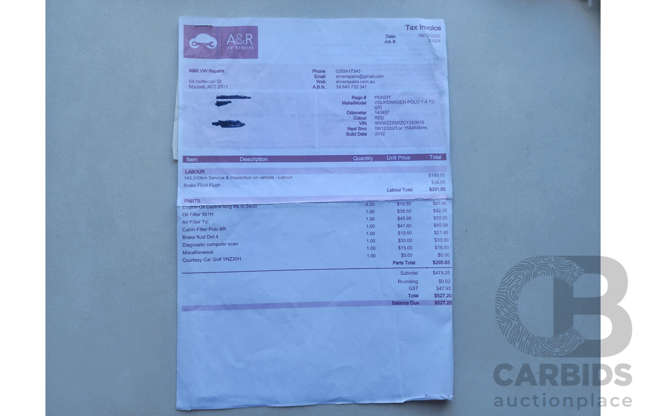 7/2012 Volkswagen Polo GTi 6R MY12 5d Hatchback Red 1.4L