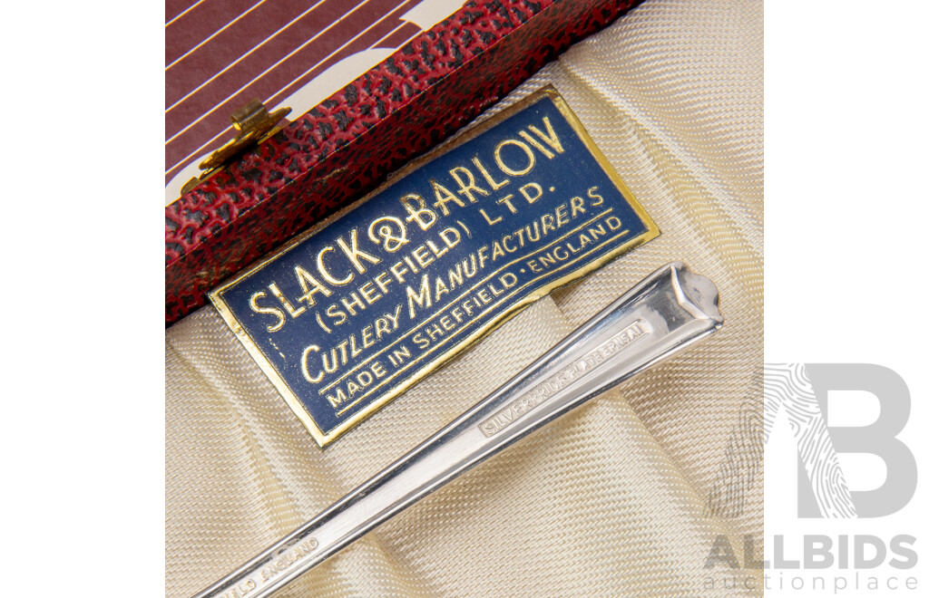 Collection of Quality Silver Plate Cutlery Including Boxed Rodd, Slack & Barlow, Sheffield Teaspoon Sets, Soup Ladle, Fish Serving Knife