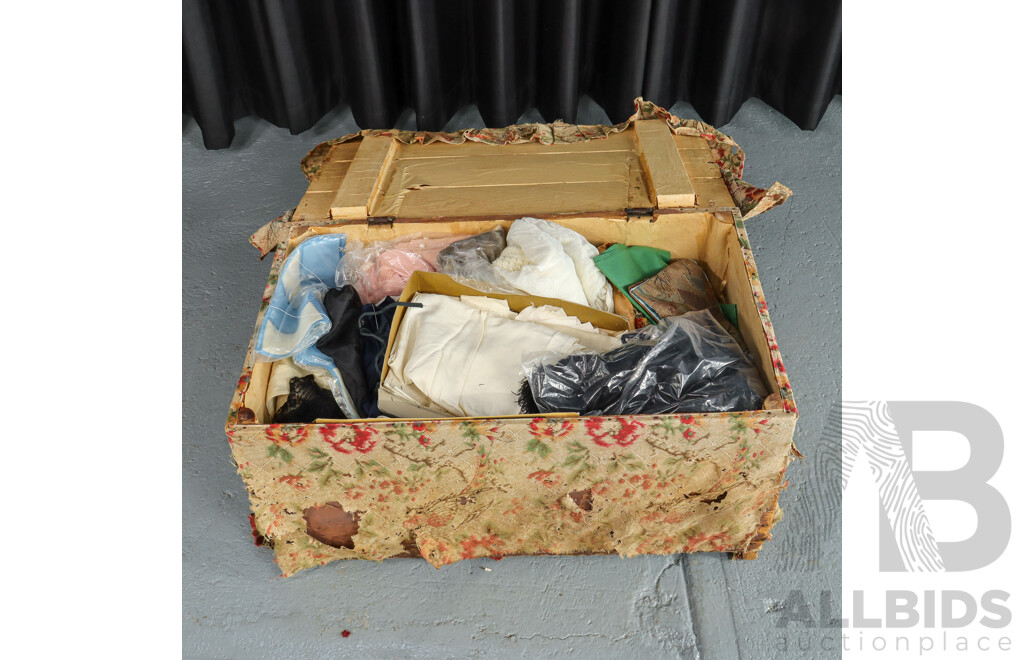Wooden Storage Trunk and Mixed Linen