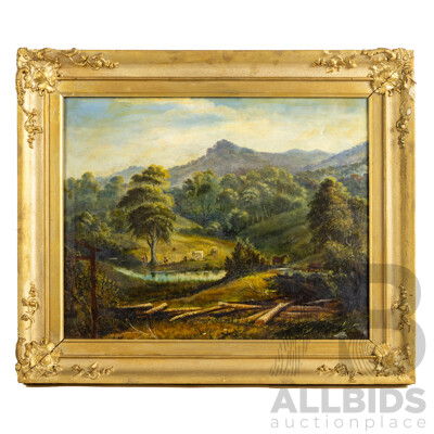 Artist Unknown, (Early 20th Century), Afternoon Friends Fishing, Wonderful Antique Oil on Canvas, 53 x 64 cm (frame)