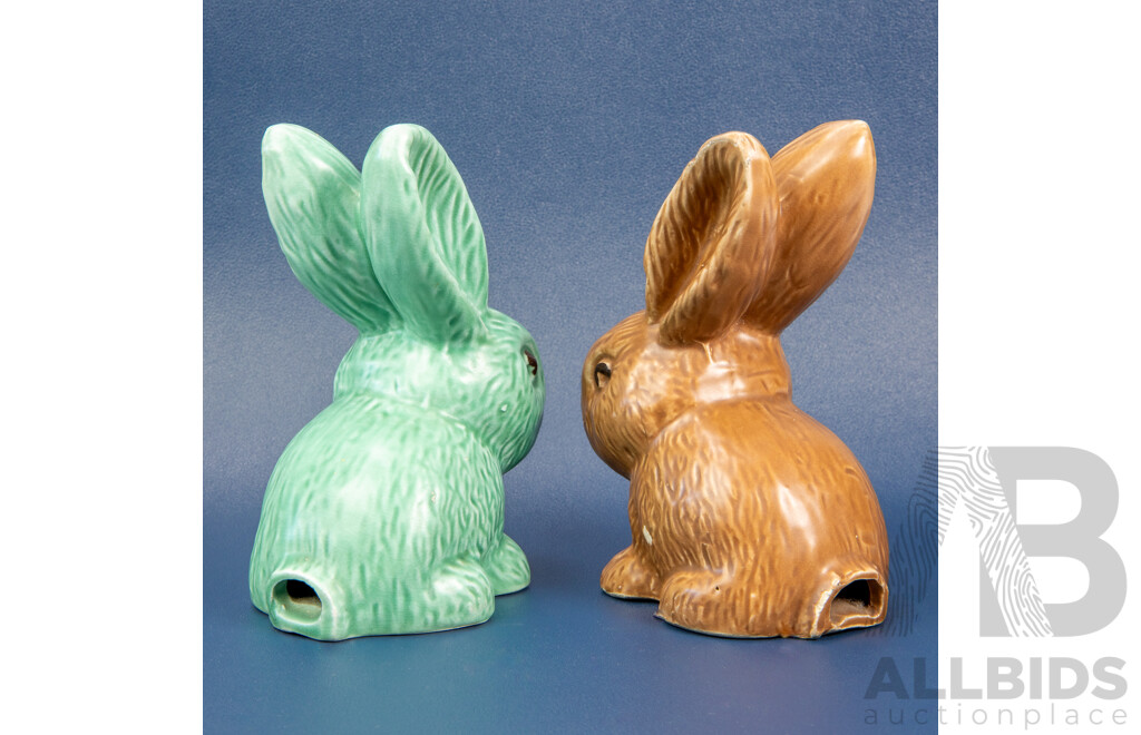 Pair of Sylvac Porcelain Bunny Figures, Made in England