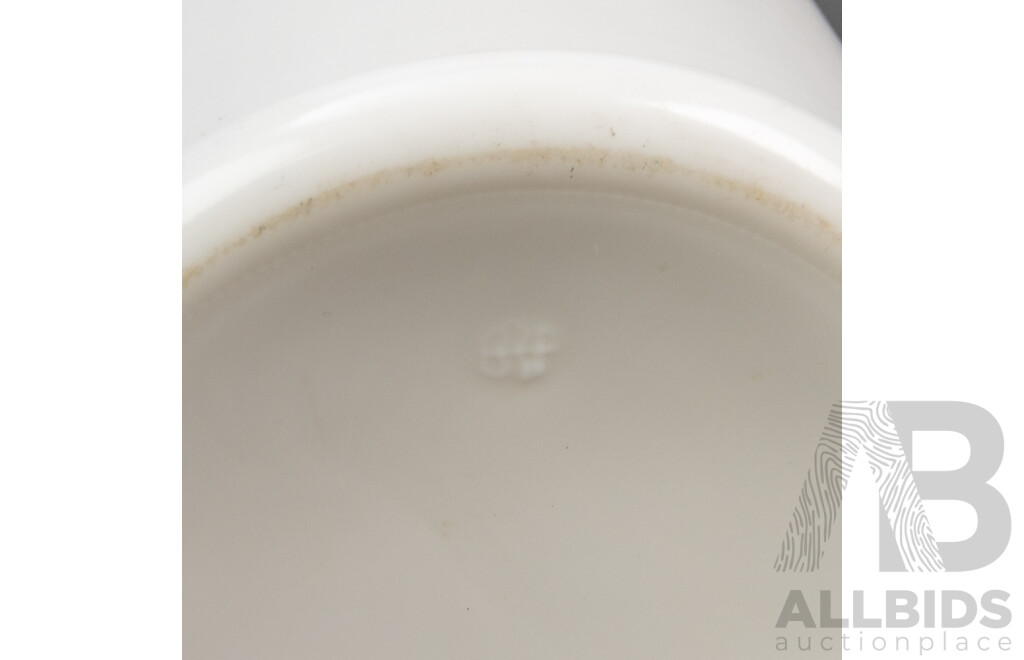 White Ceramic Decanter with Timber Lid with Swedish Sugar Pot by Hoganas Keramik  (2)