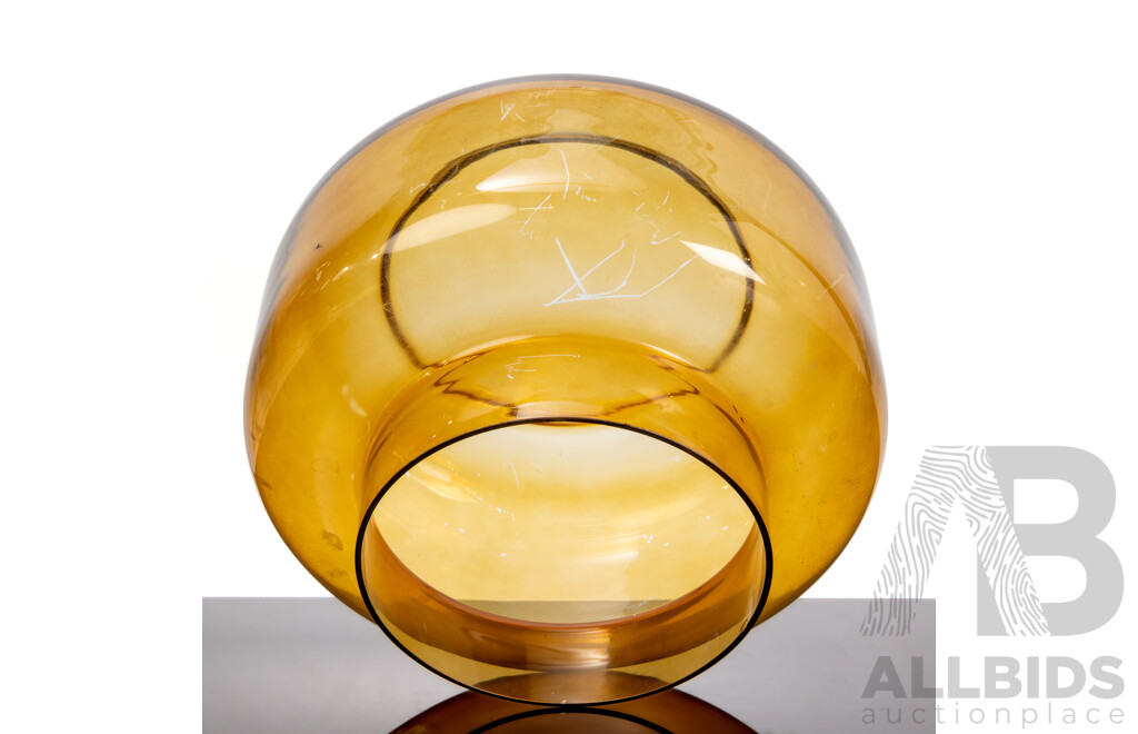 Large Amber Glass Vase