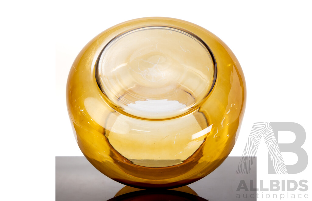Large Amber Glass Vase