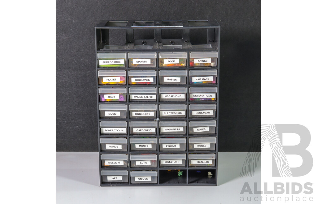 Large Collection of Lego Holdables in Drawer Unit