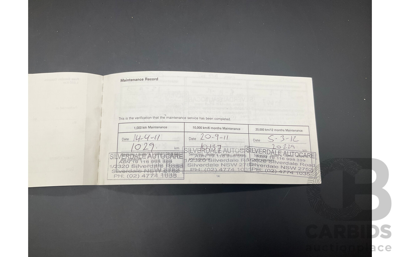 1/2011 Mazda BT-50 Boss B3000 SDX (4x4) 09.5 Dual Cab P/Up Lagoon Blue Metallic Turbo Diesel 3.0L