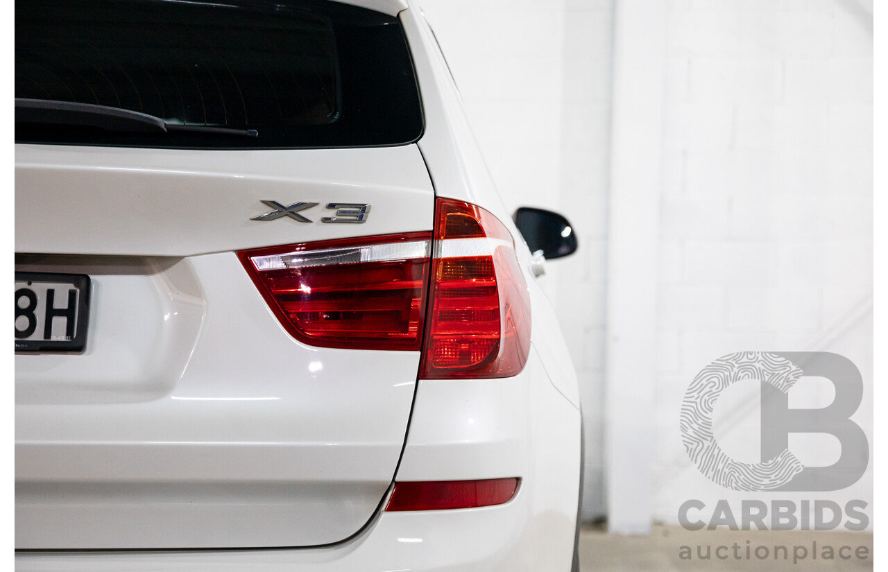 9/2015 BMW X3 xDrive20d xLine F25 MY15 4d Wagon Mineral White Metallic Turbo Diesel 2.0L