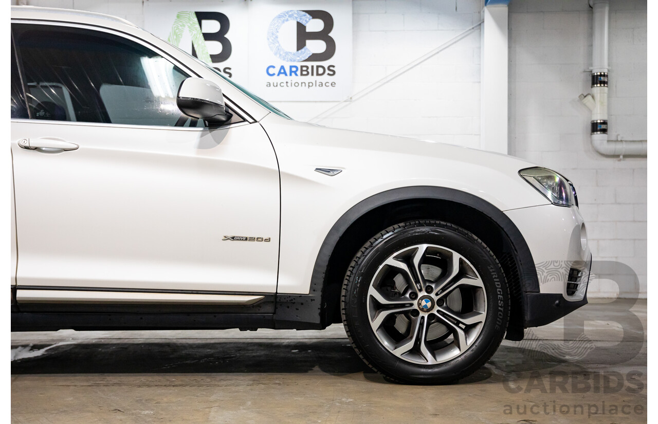 9/2015 BMW X3 xDrive20d xLine F25 MY15 4d Wagon Mineral White Metallic Turbo Diesel 2.0L