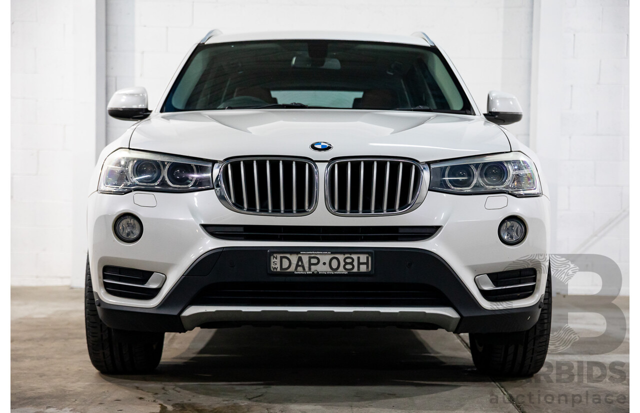 9/2015 BMW X3 xDrive20d xLine F25 MY15 4d Wagon Mineral White Metallic Turbo Diesel 2.0L