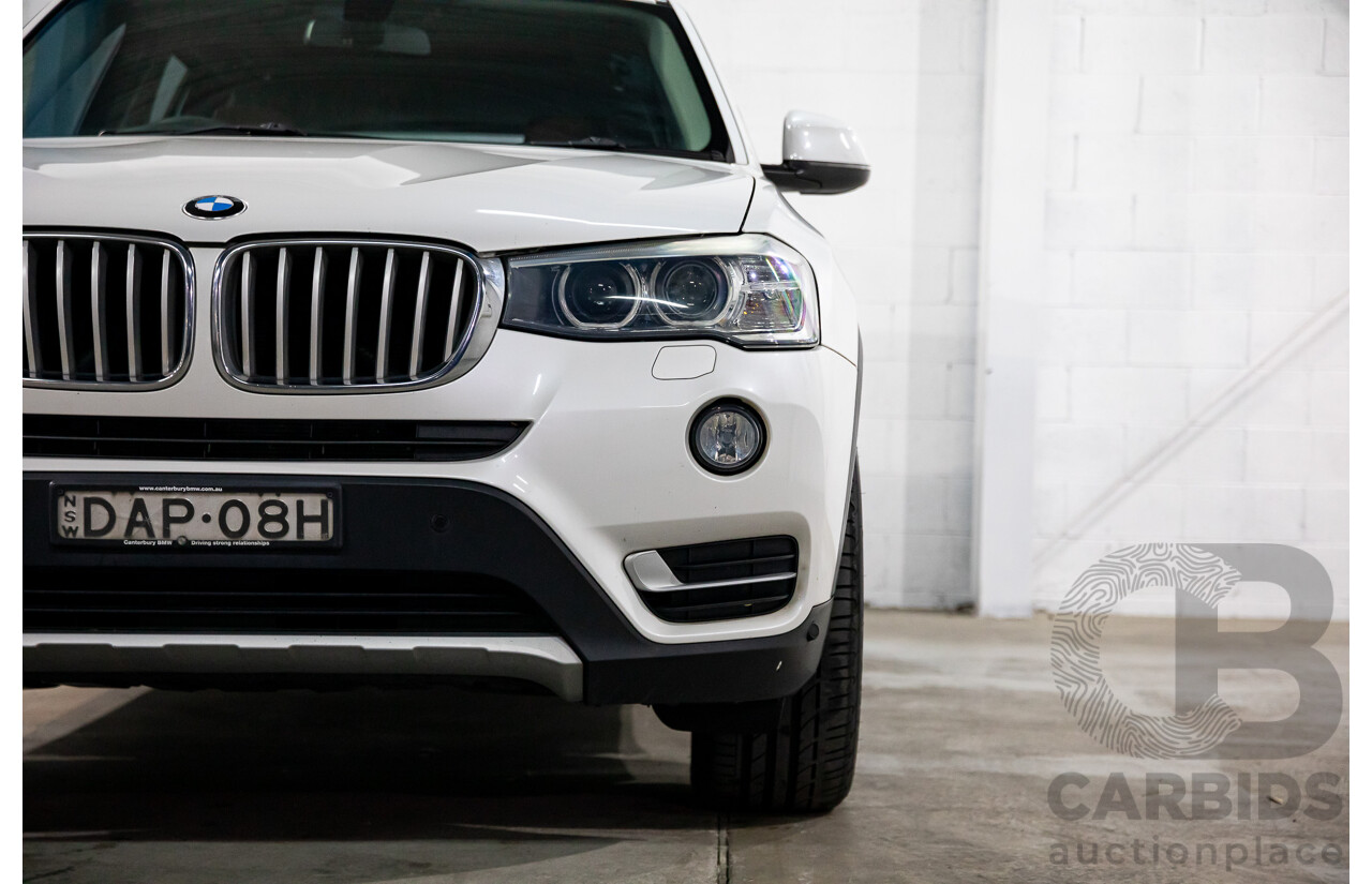 9/2015 BMW X3 xDrive20d xLine F25 MY15 4d Wagon Mineral White Metallic Turbo Diesel 2.0L