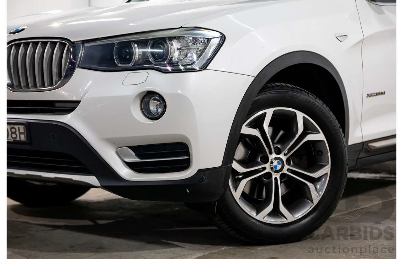 9/2015 BMW X3 xDrive20d xLine F25 MY15 4d Wagon Mineral White Metallic Turbo Diesel 2.0L
