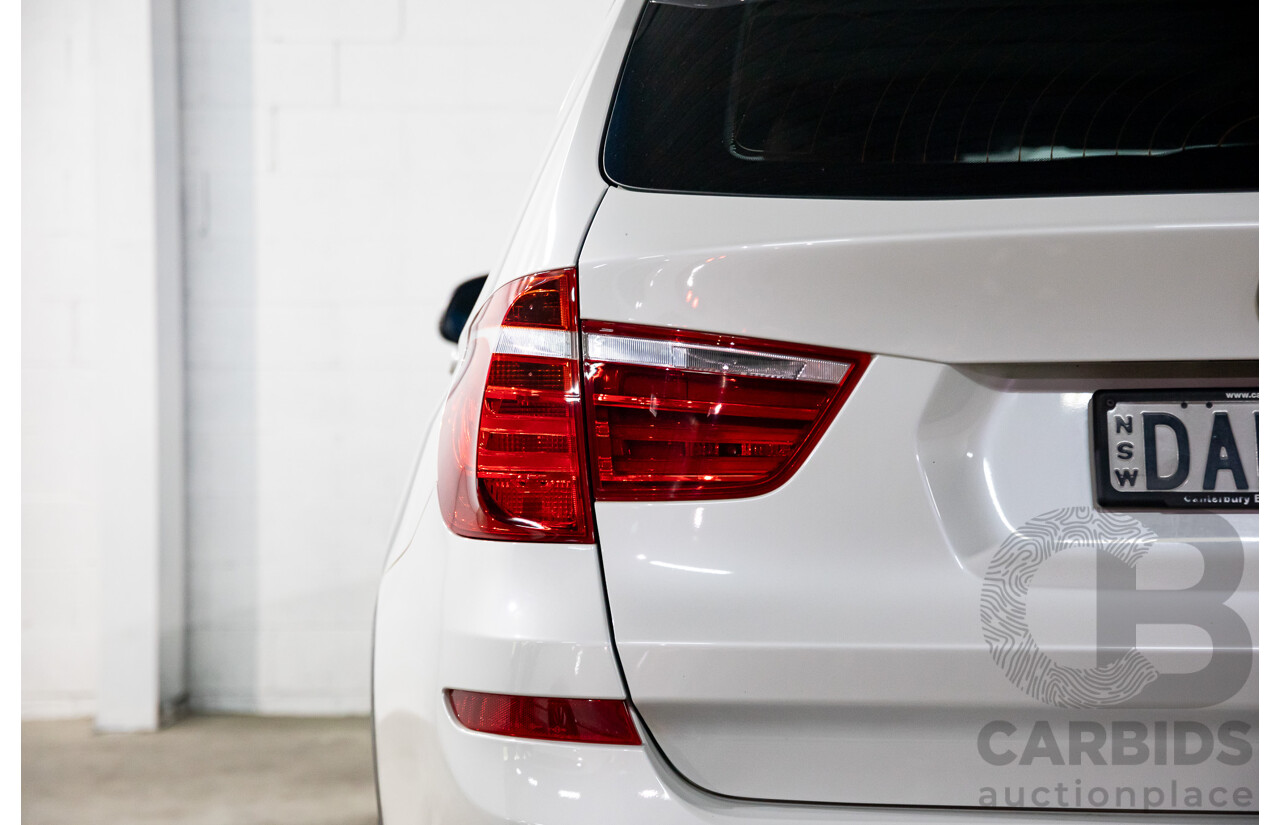9/2015 BMW X3 xDrive20d xLine F25 MY15 4d Wagon Mineral White Metallic Turbo Diesel 2.0L