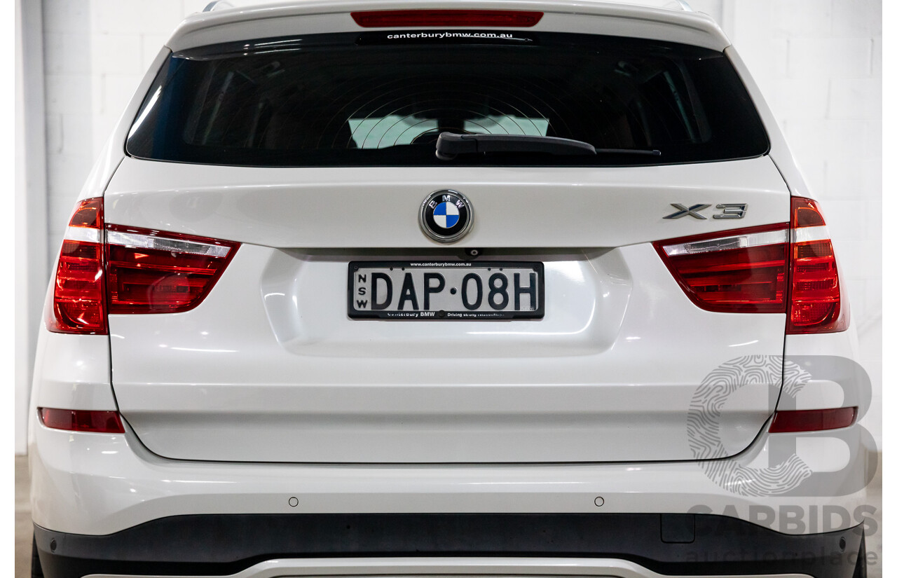 9/2015 BMW X3 xDrive20d xLine F25 MY15 4d Wagon Mineral White Metallic Turbo Diesel 2.0L