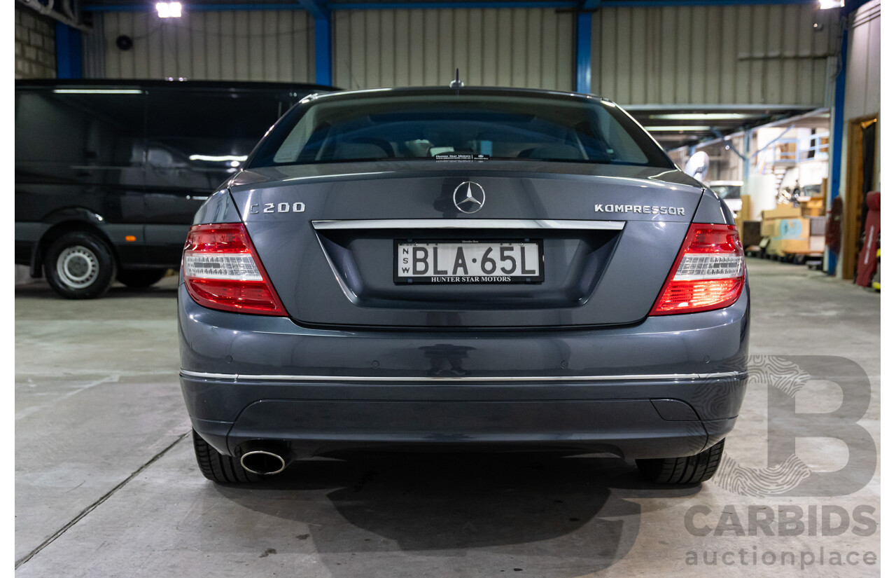 8/2009 Mercedes-Benz C200 Kompressor Classic W204 4d Sedan Tenorite Grey Metallic Supercharged 1.8L
