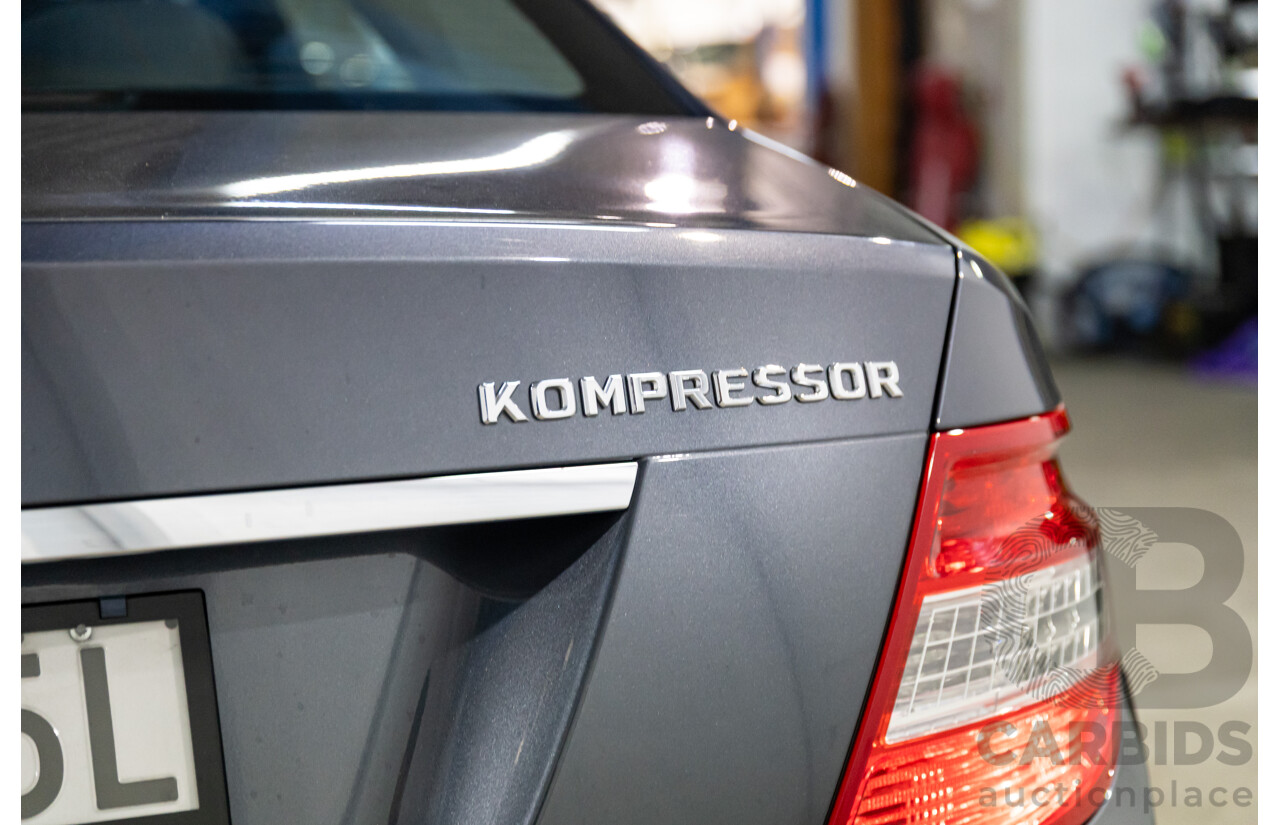 8/2009 Mercedes-Benz C200 Kompressor Classic W204 4d Sedan Tenorite Grey Metallic Supercharged 1.8L