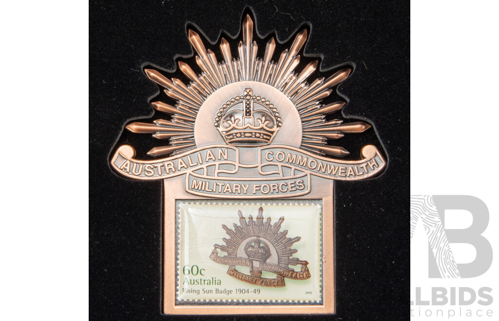 The Rising Sun 2012 Australian Army Commemorative Stamp and Shield Collection