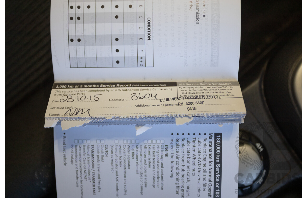 09/2015 Isuzu MU-X LS-U (4x4) UC MY15 4D Wagon Silky White Pearl Turbo Diesel 3.0L - 7 Seats