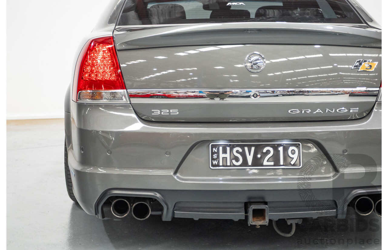 05/2012 Holden Special Vehicles (HSV) Grange Build No.219 WM3 MY12 4D Sedan Alto Grey V8 6.2L