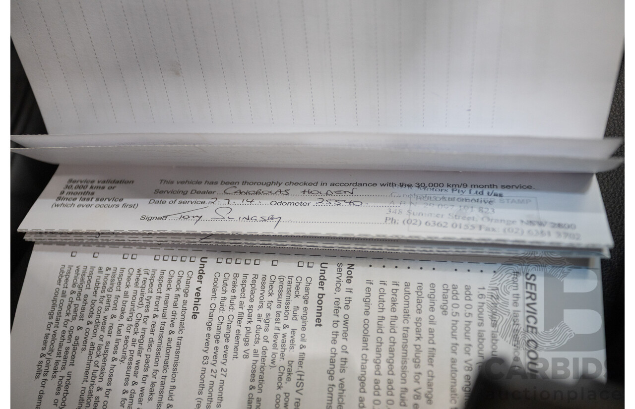 05/2012 Holden Special Vehicles (HSV) Grange Build No.219 WM3 MY12 4D Sedan Alto Grey V8 6.2L