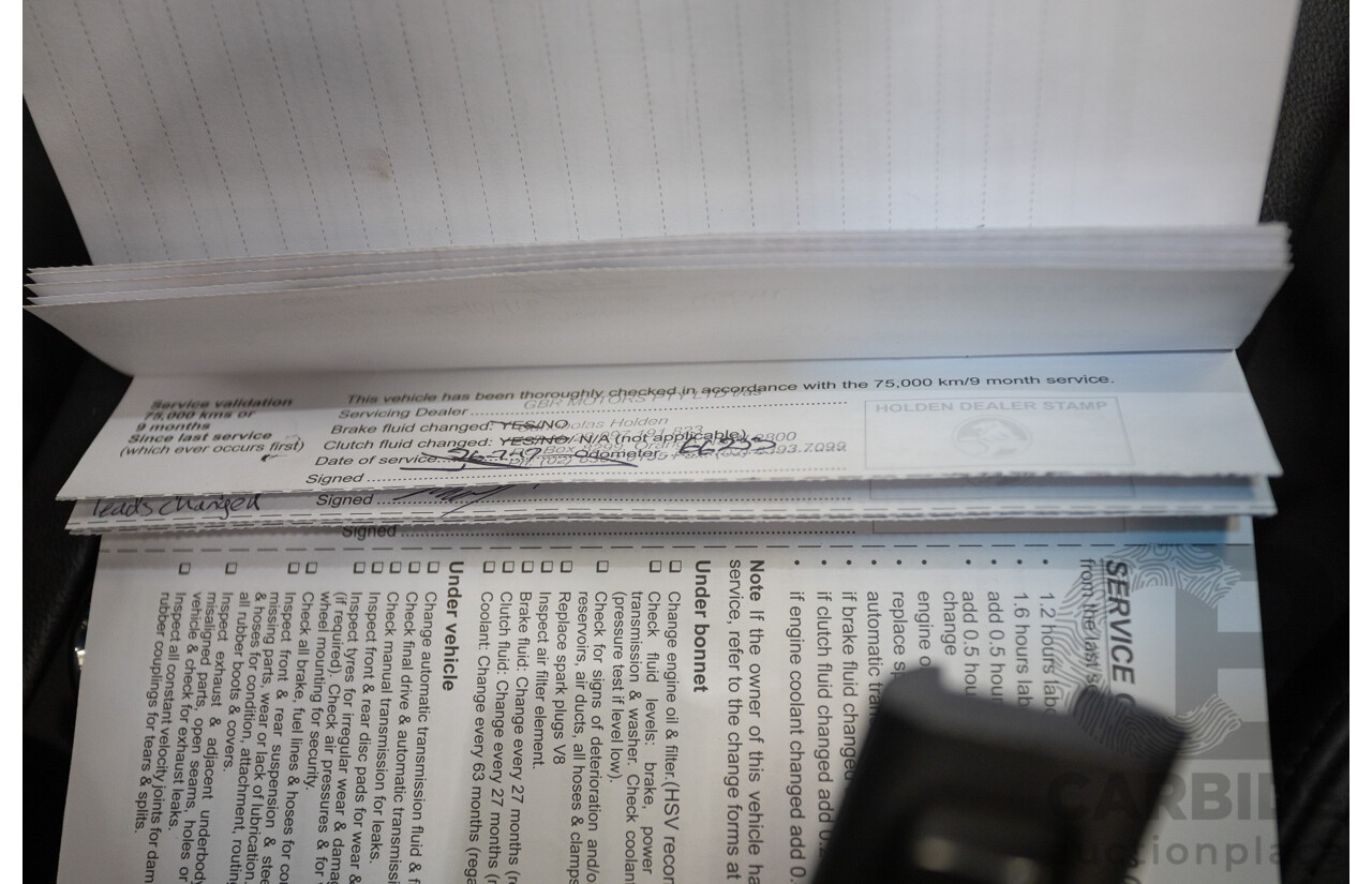 05/2012 Holden Special Vehicles (HSV) Grange Build No.219 WM3 MY12 4D Sedan Alto Grey V8 6.2L