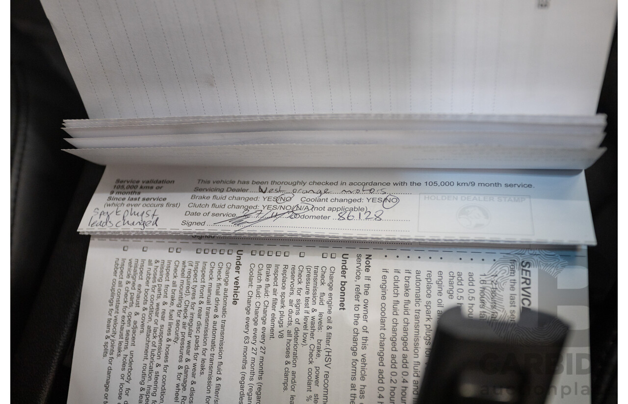 05/2012 Holden Special Vehicles (HSV) Grange Build No.219 WM3 MY12 4D Sedan Alto Grey V8 6.2L