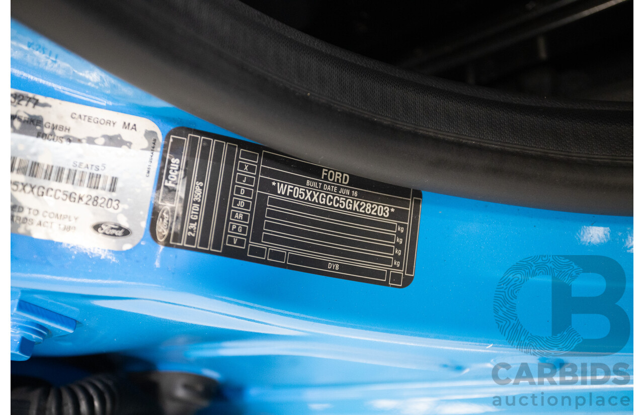 8/2016 Ford Focus RS (AWD) LZ 5D Hatchback Nitrous Blue Pearl Turbo 2.3L