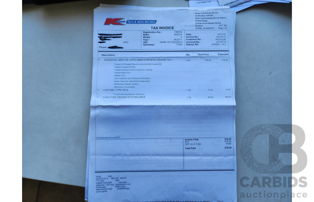 7/2011 Mazda Mazda3 NEO BL 10 UPGRADE 4d Sedan Grey 2.0L