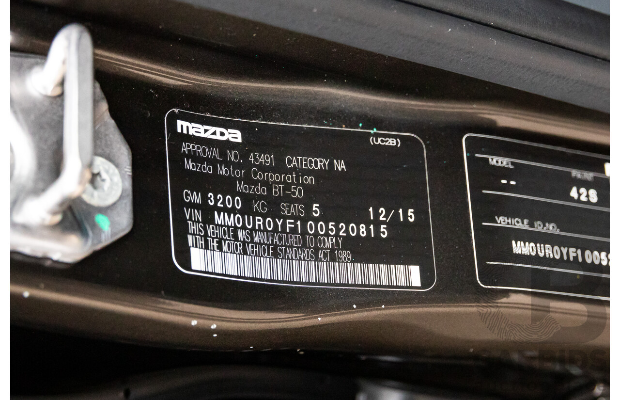 12/2015 Mazda BT-50 XTR (4x4) MY16 Dual Cab Utility Desert Bronze Metallic Turbo Diesel 3.2L