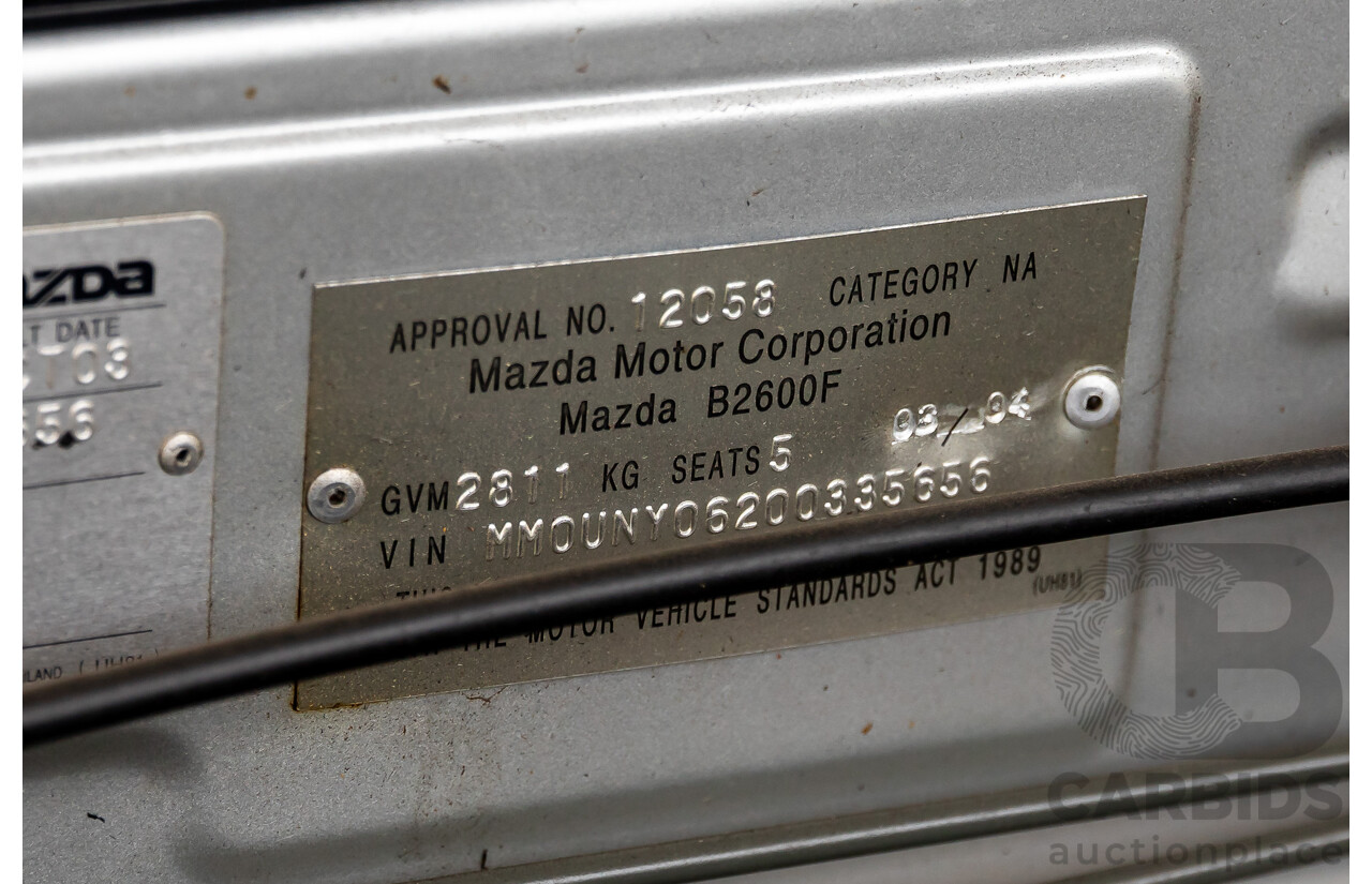3/2004 Mazda B2600 Bravo DX (4x4) Dual Cab P/Up Silver Metallic 2.6L