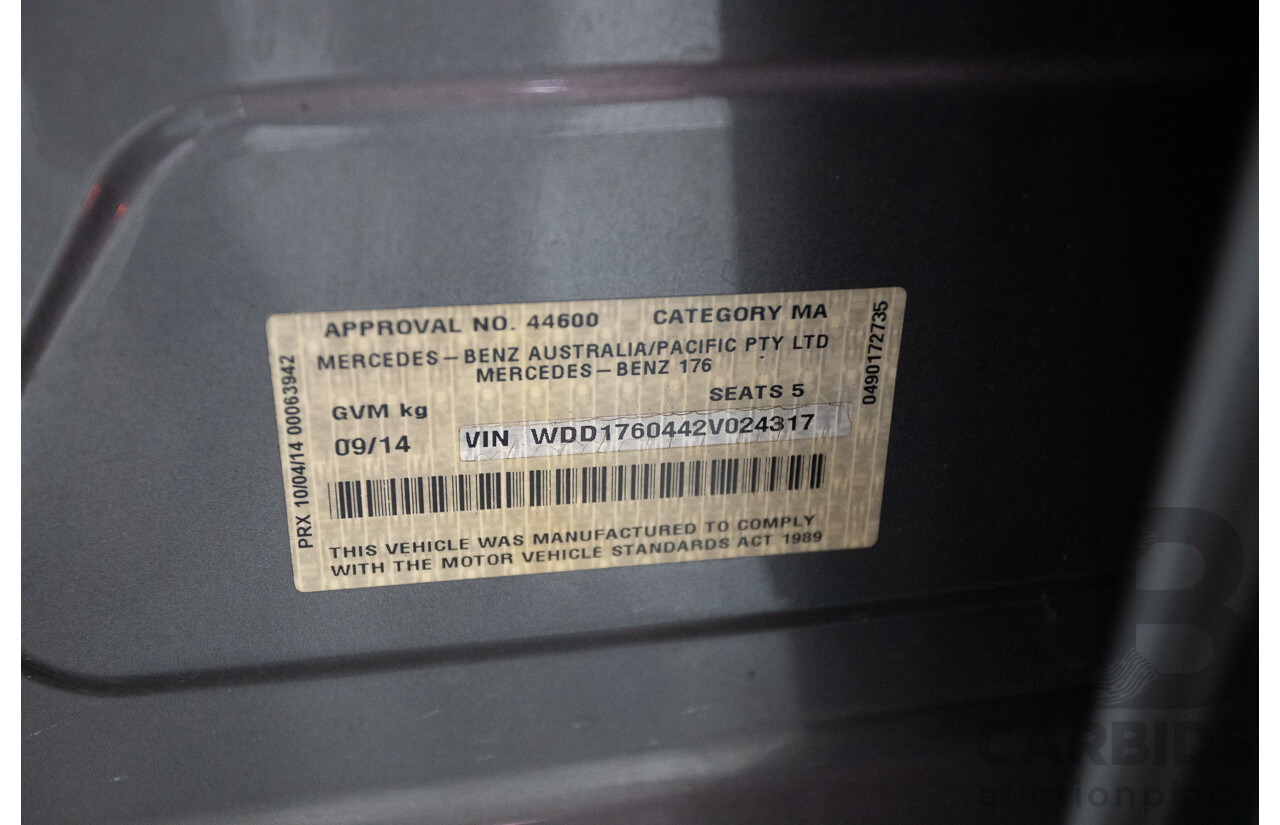 9/2014 Mercedes-Benz A250 Sport 176 MY14 5D Hatchback Mountain Gray Metallic Turbo 2.0L