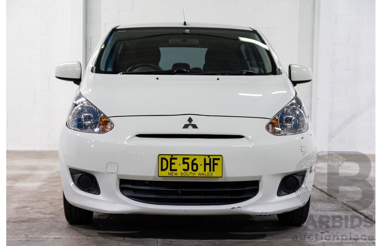 8/2013 Mitsubishi Mirage ES LA 5d Hatchback White 1.2L