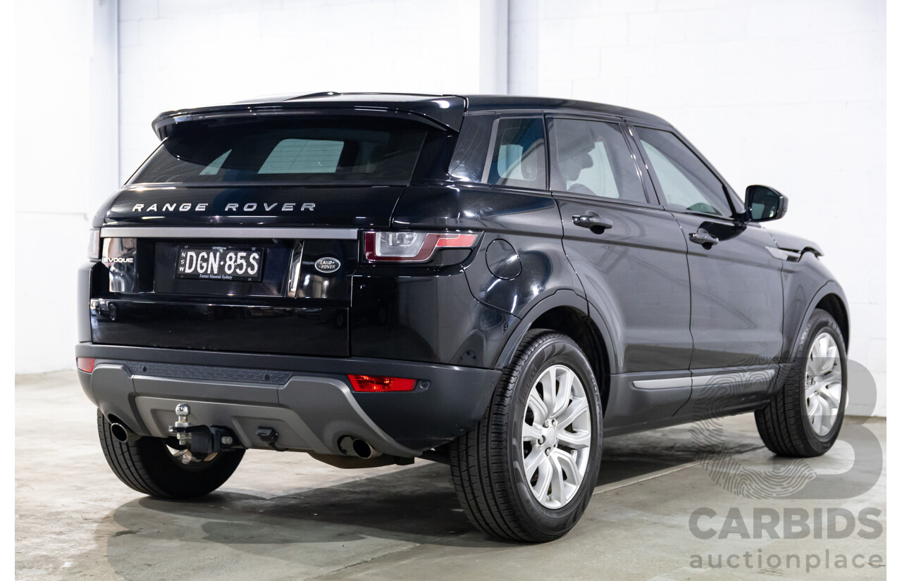 01/2016 Range Rover Evoque Td4 150 SE (AWD) LV MY16 5d Wagon Santorini Black Metallic Turbo Diesel 2.0L