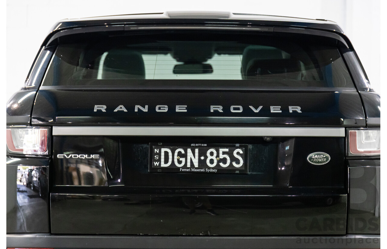 01/2016 Range Rover Evoque Td4 150 SE (AWD) LV MY16 5d Wagon Santorini Black Metallic Turbo Diesel 2.0L