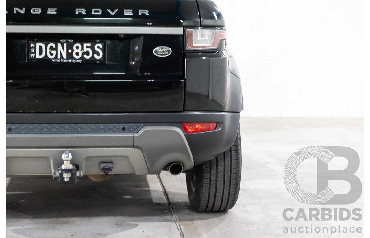 01/2016 Range Rover Evoque Td4 150 SE (AWD) LV MY16 5d Wagon Santorini Black Metallic Turbo Diesel 2.0L