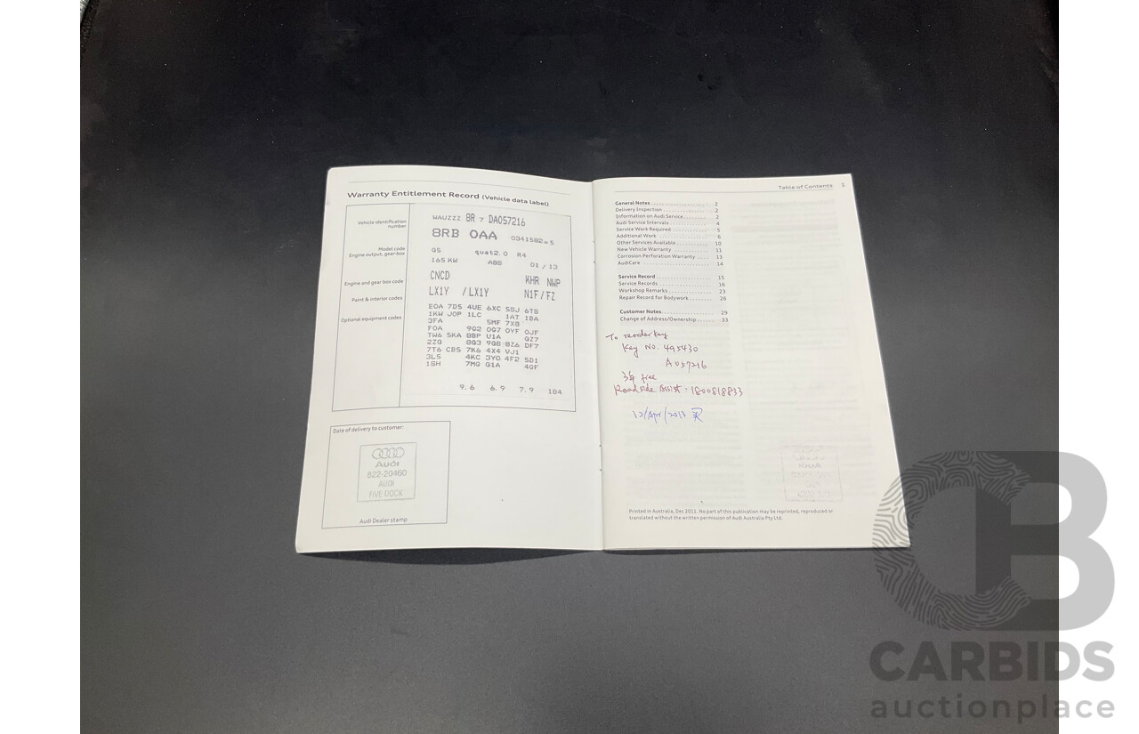 3/2013 Audi Q5 2.0 TFSI Quattro 8R MY13 4d Wagon Cuvee Silver Metallic Turbo 2.0L