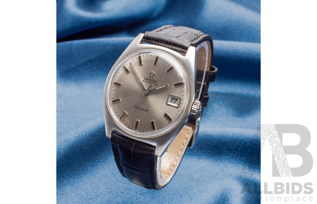 Vintage 1970 Omega Genève Cal. 565 Stainless Steel Wristwatch