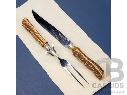Carving Set by Wingen Solingen Rostfrei Germany