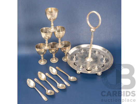EPNS Silver-plated Egg Cruet Set, Made in England
